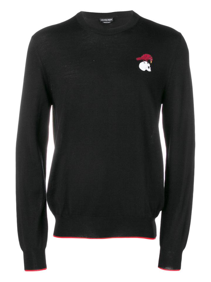 Alexander Mcqueen Skull And Crow Sweater - Black