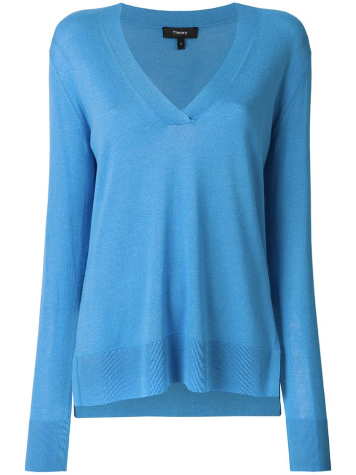 Theory V-neck Sweater - Blue