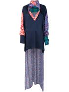 Esteban Cortazar Asymmetric Multi-pattern Blouse - Blue