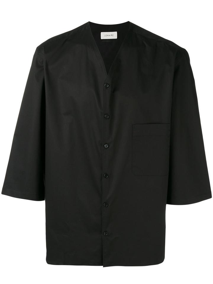 Lemaire - V-neck Shirt - Men - Cotton/spandex/elastane - 46, Black, Cotton/spandex/elastane
