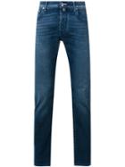 Jacob Cohen Cropped Slim Jeans, Men's, Size: 34, Blue, Cotton/polyester/spandex/elastane