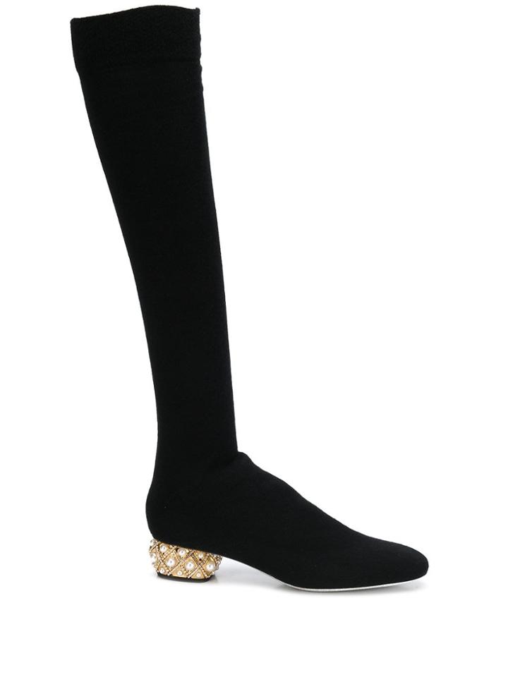 René Caovilla Ladyperla Knee-high Boots - Black