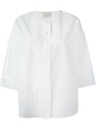 Forte Forte Collarless Cocoon Shirt, Women's, Size: 0, White, Cotton