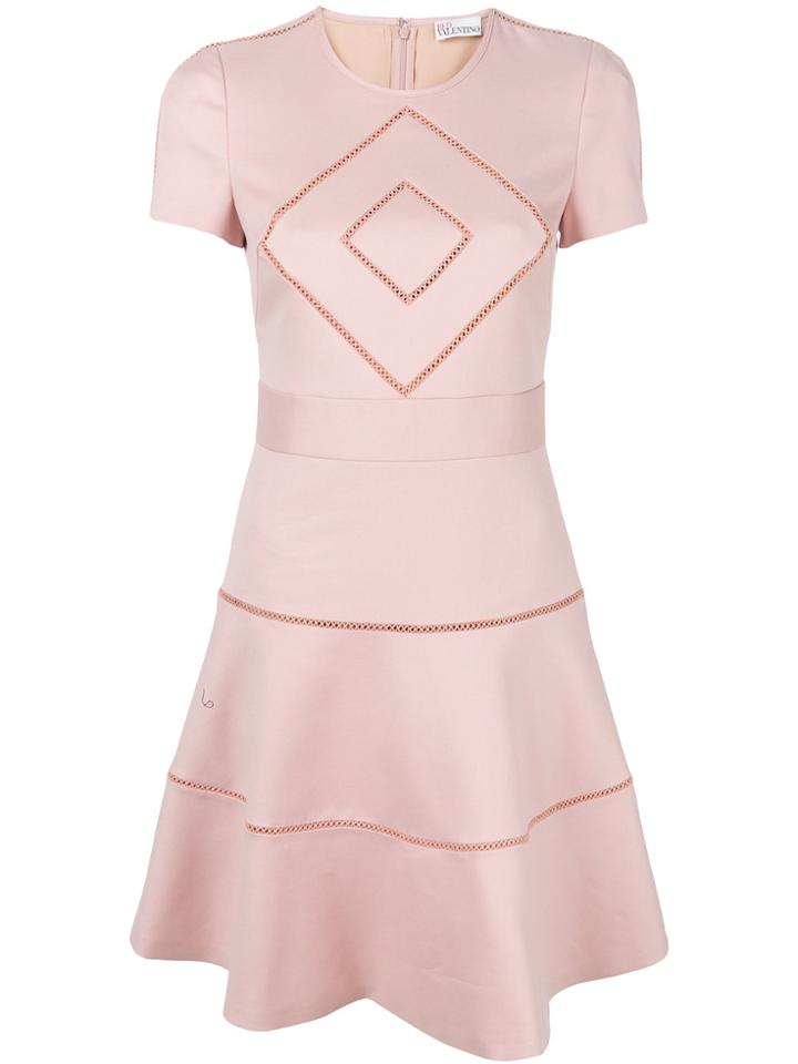 Red Valentino Short-sleeve Embroidered Dress - Pink & Purple