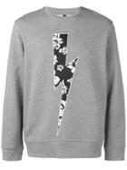 Neil Barrett Lightning Print Sweater - Grey