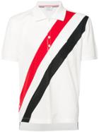 Thom Browne Striped Polo Shirt, Men's, Size: Ii, White, Cotton