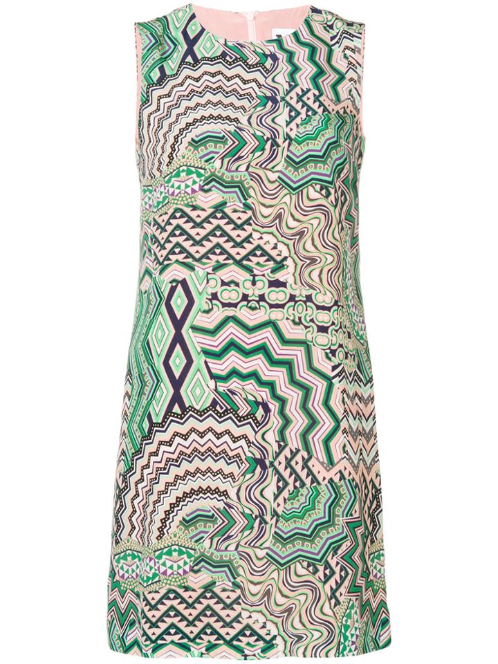 M Missoni Geometric Print Shift Dress - Green