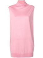 Jil Sander Navy Sleeveless Oversized Top - Pink