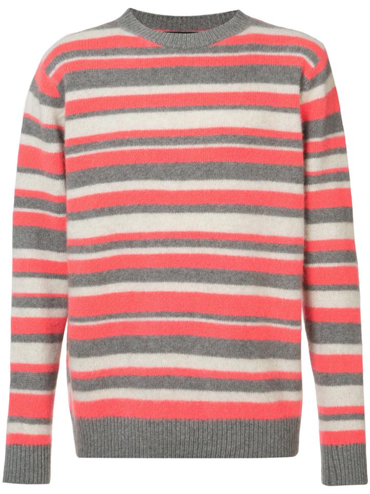 The Elder Statesman Cashmere Striped Jumper - Yellow & Orange