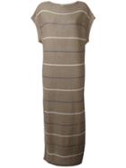 Cristaseya Striped Knit Dress, Women's, Size: Medium, Brown, Cotton/linen/flax