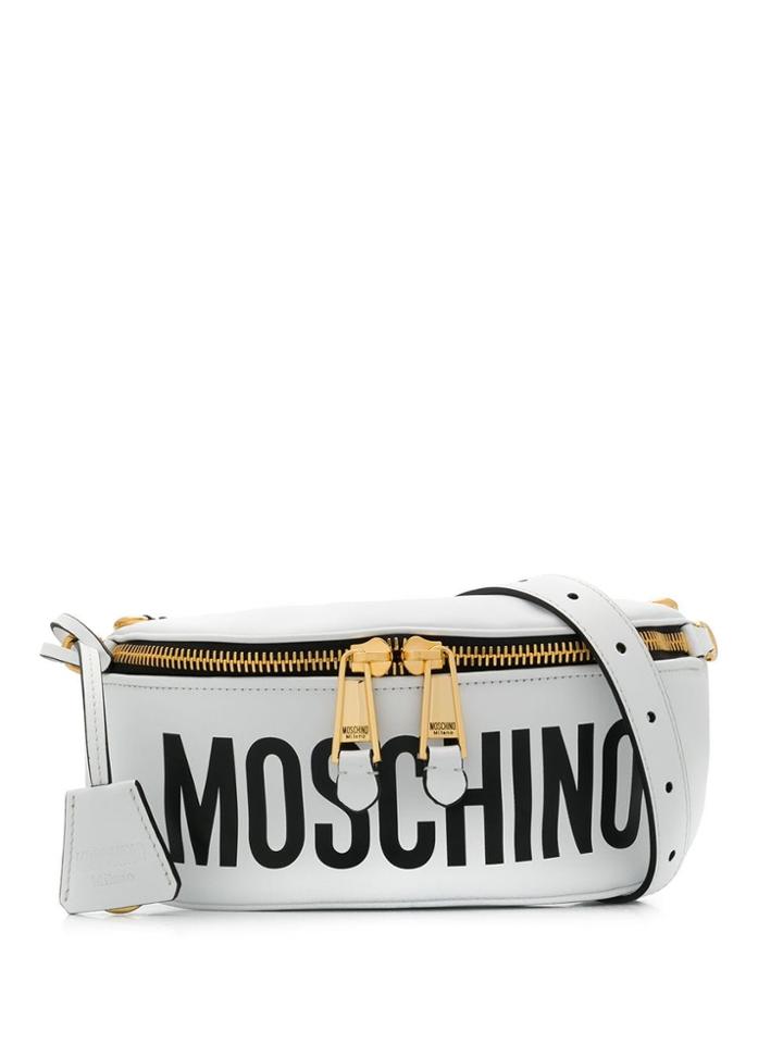 Moschino Logo Belt Bag - White