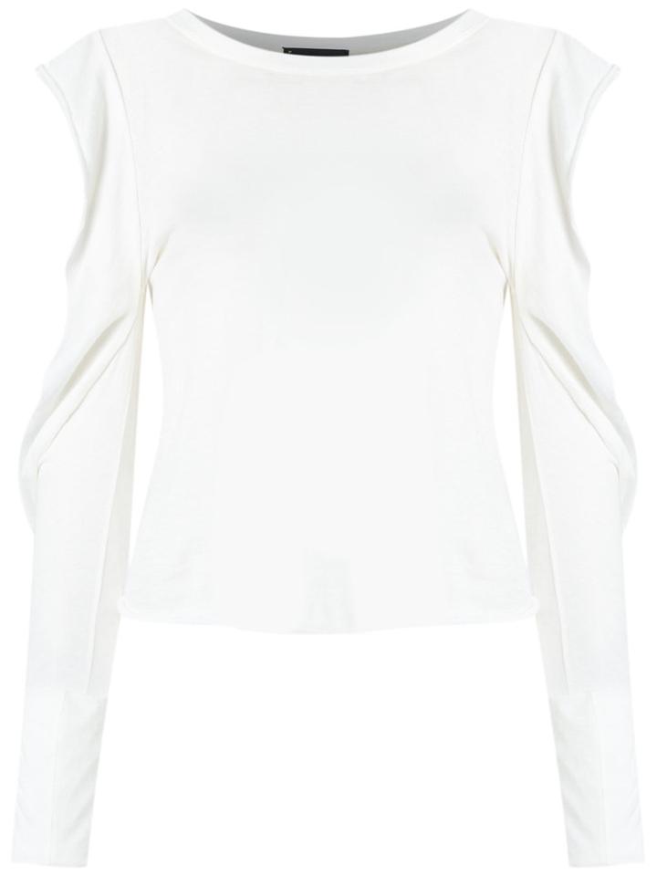 Andrea Bogosian Cut Out Details Top, Women's, Size: Medium, White, Cotton
