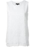 Loveless - Lace Layer Pleated Top - Women - Nylon/polyester/rayon - 34, White, Nylon/polyester/rayon