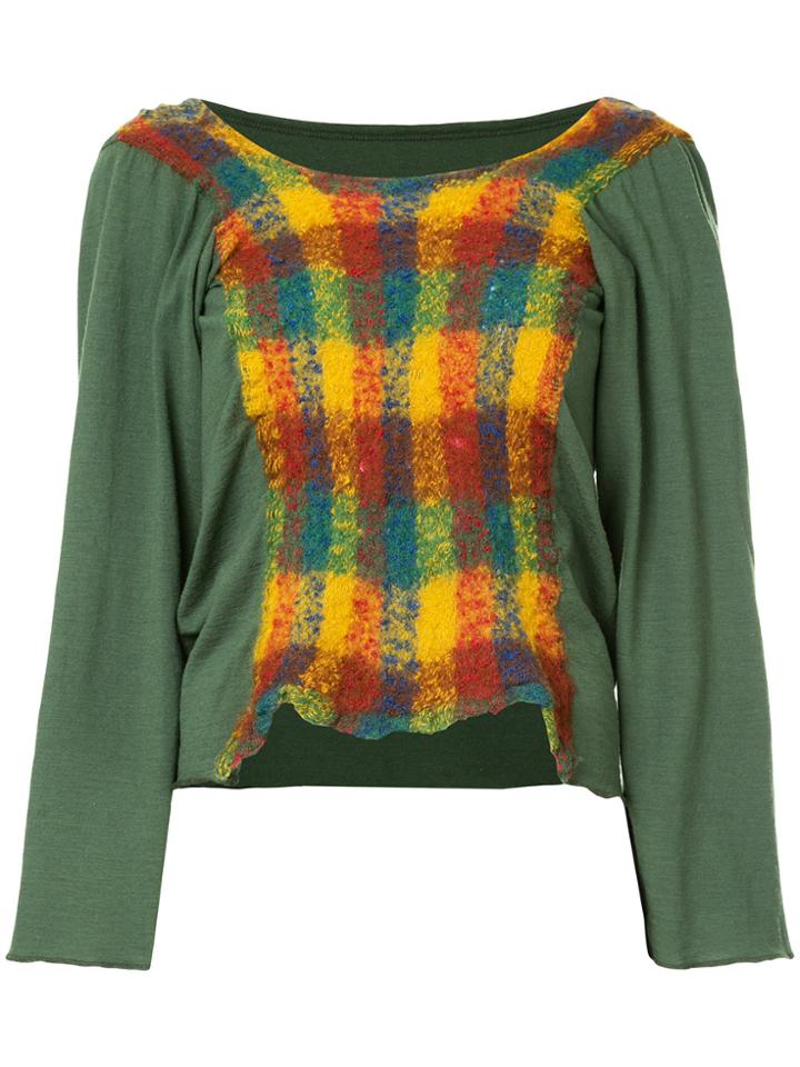 Junya Watanabe Comme Des Garçons Vintage Knitted Panel Top - Green