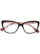 Dolce & Gabbana Cat Eye Frame Glasses, Brown, Acetate