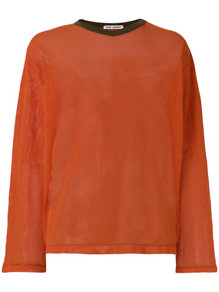 Our Legacy Longsleeved V-neck T-shirt - Yellow & Orange