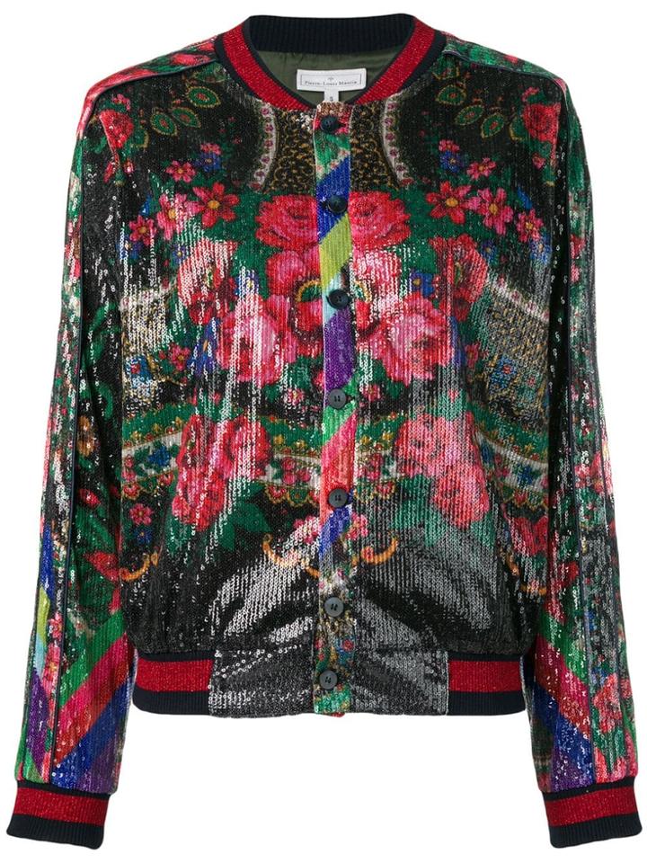 Pierre-louis Mascia Barbarians Sequined Bomber - Black
