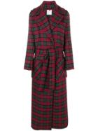 Ultràchic Long Checked Coat - Red