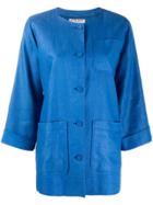 Yves Saint Laurent Pre-owned Button-down Linen Jacket - Blue