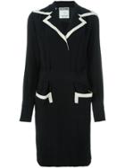 Moschino Vintage Contrast Trim Tailored Dress - Black
