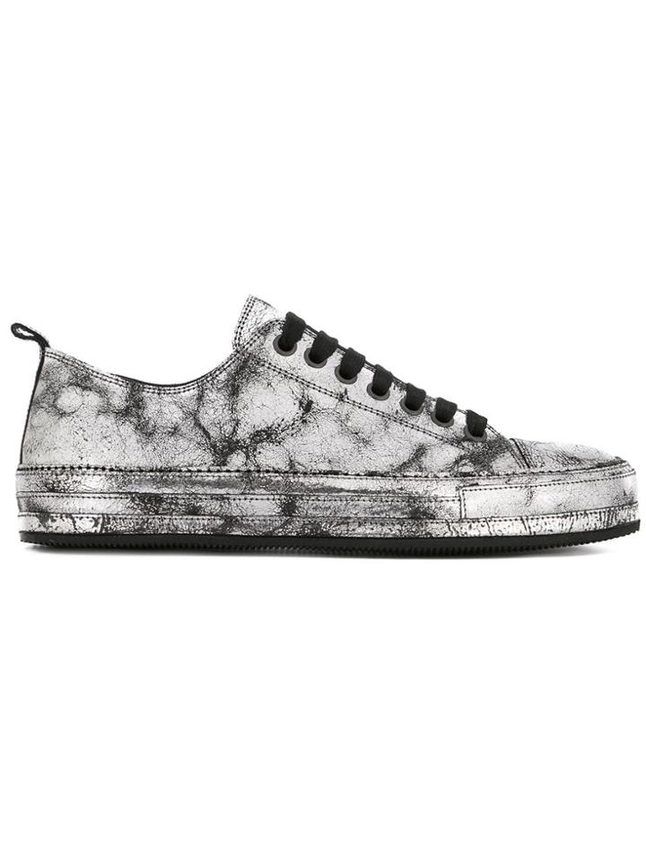 Ann Demeulemeester Low-top Cracked Sneakers - Metallic