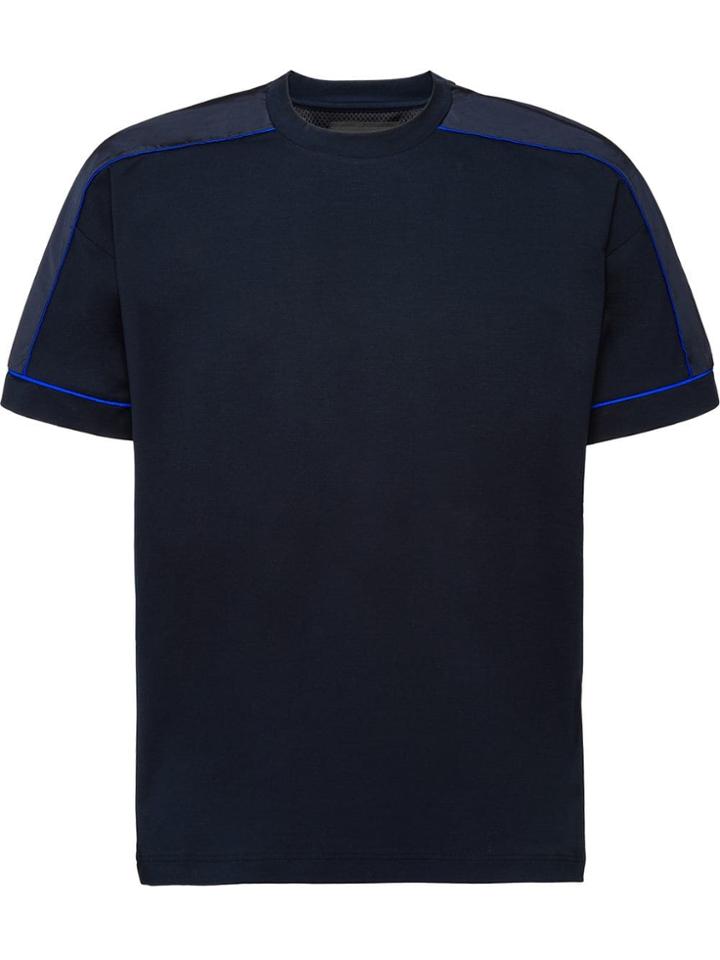 Prada Jersey T-shirt With Inserts - Black