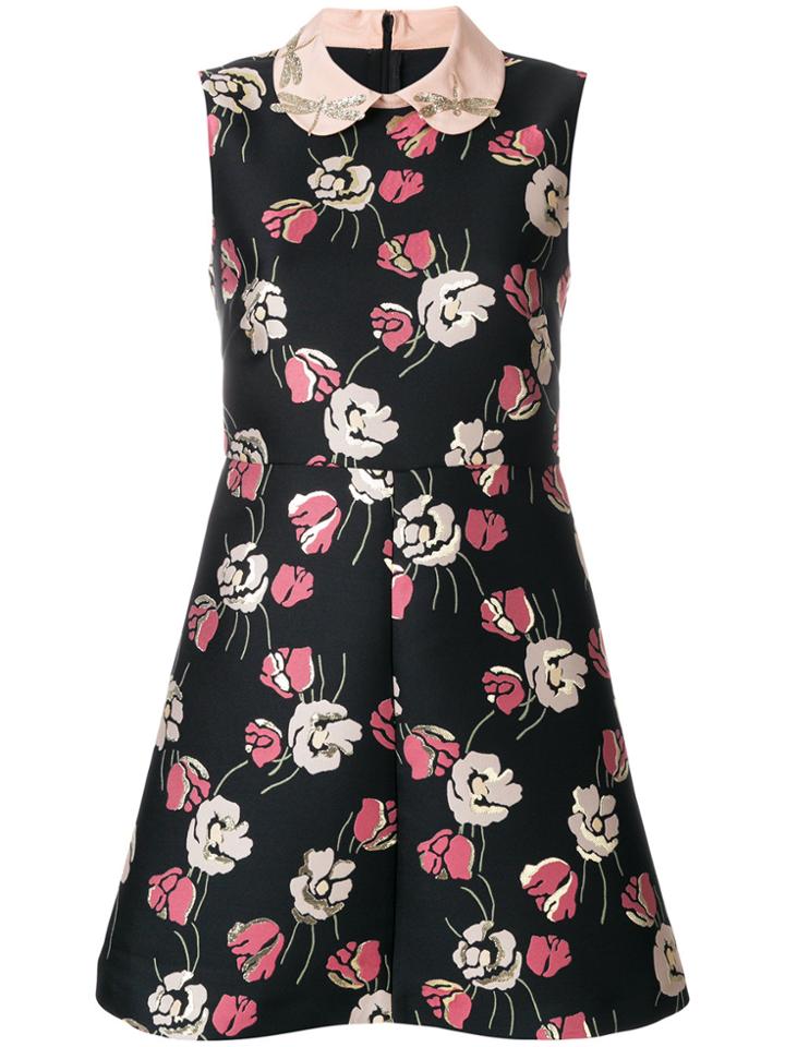 Red Valentino Floral Printed Dress - Black