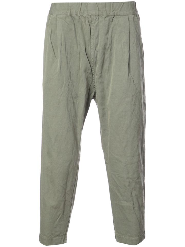 Casey Casey Creased Cropped Trousers - Green