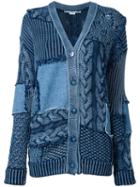 Stella Mccartney Patch Detail Oversized Cardigan, Women's, Size: 40, Blue, Cotton/spandex/elastane