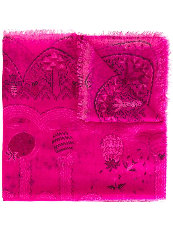Valentino Printed Scarf, Women's, Pink/purple, Modal/cashmere