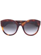 Gucci Eyewear Rounded Tortoiseshell Sunglasses, Women's, Size: 52, Brown, Acetate