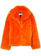 Dvf Diane Von Furstenberg Faux Fur Collared Jacket - Yellow & Orange