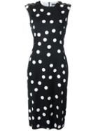 Dolce & Gabbana Polka Dot Dress, Women's, Size: 44, Black, Silk/spandex/elastane