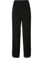 Chanel Vintage Wide Leg Crepe Trousers, Women's, Size: 38, Black