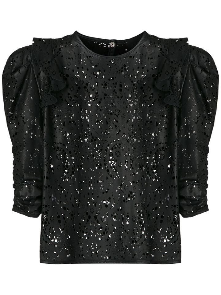 Andrea Bogosian Popstar Leather Blouse - Black