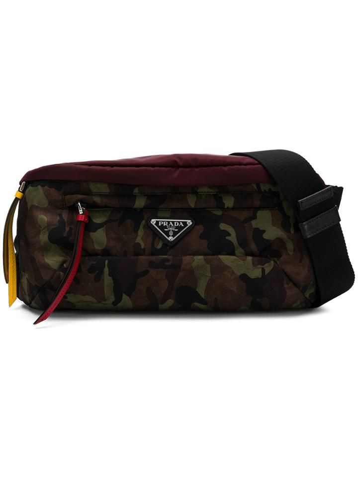 Prada Camouflage-print Belt Bag - Brown