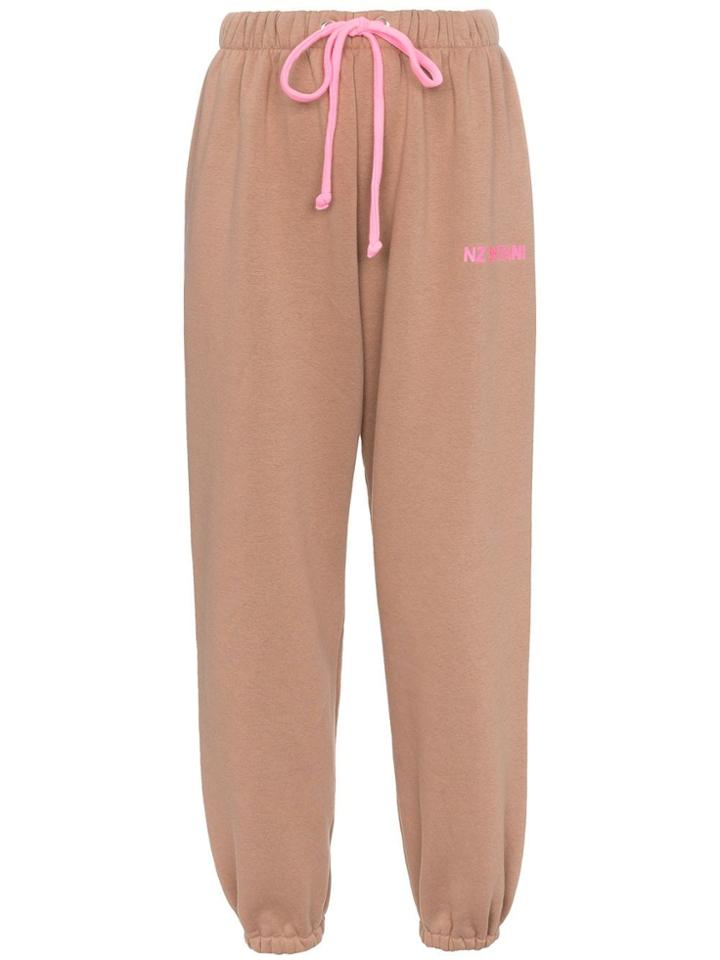 Natasha Zinko Mid Rise Cotton Blend Track Pants - Neutrals