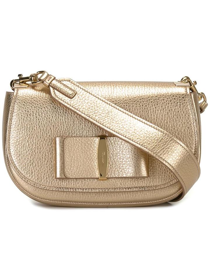 Salvatore Ferragamo 'vara' Flap Shoulder Bag, Women's, Grey