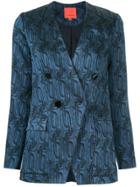 Manning Cartell Printed Double Breasted Blazer A - Blue
