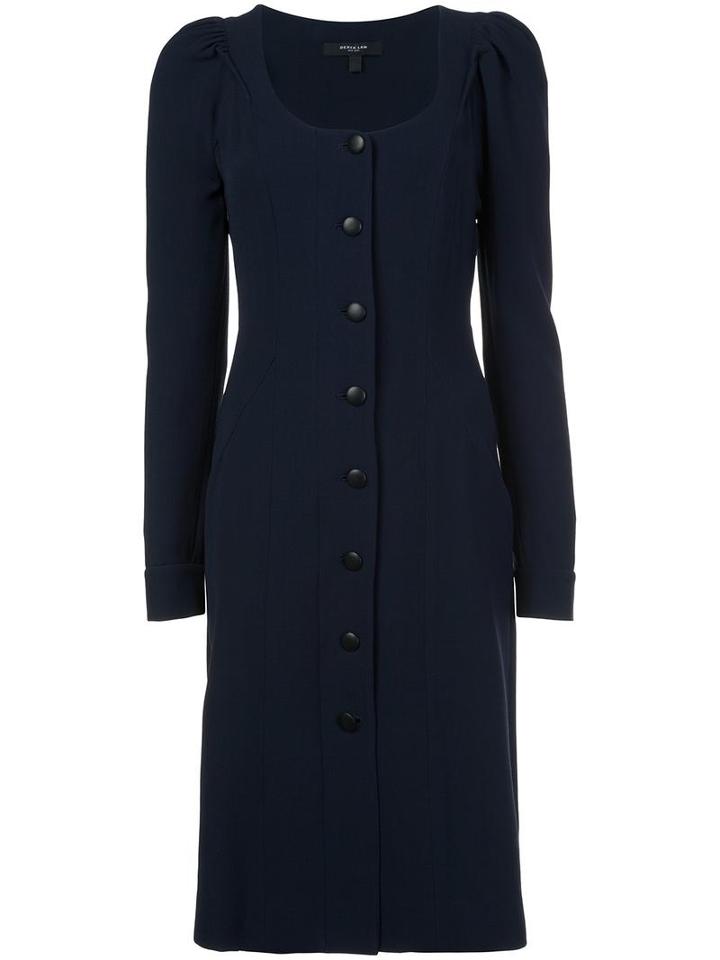 Derek Lam Button Down Dress, Women's, Size: 40, Blue, Elastodiene/virgin Wool