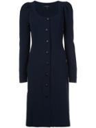 Derek Lam Button Down Dress, Women's, Size: 40, Blue, Elastodiene/virgin Wool
