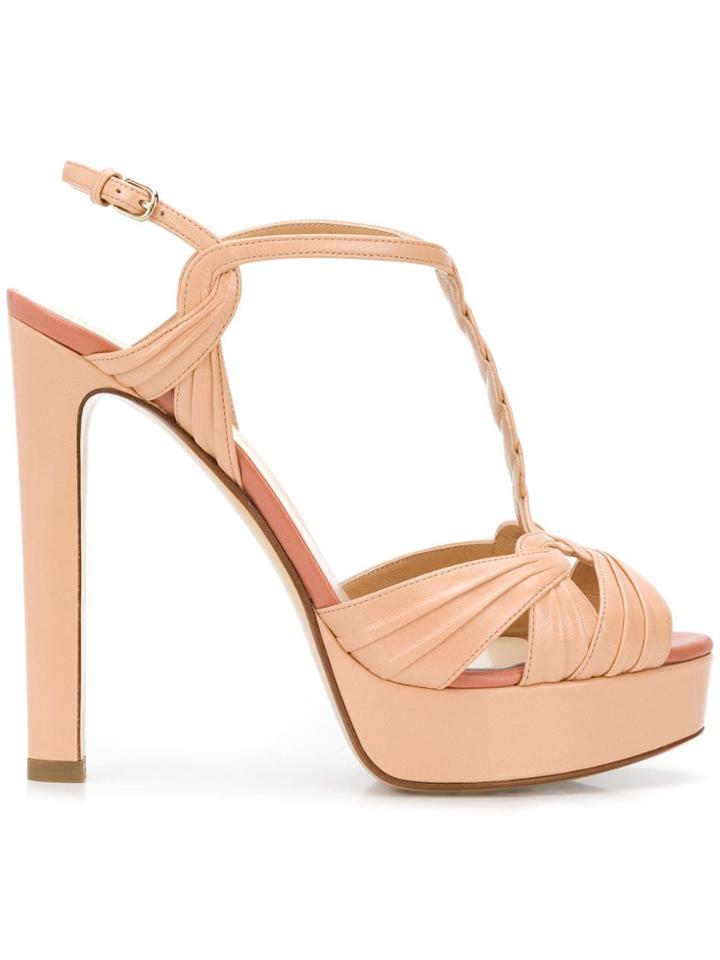 Francesco Russo Strappy T-bar Sandals - Neutrals