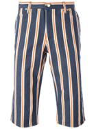 Walter Van Beirendonck Vintage Striped Denim Shorts - Blue