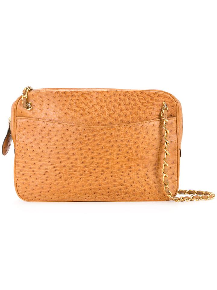 Chanel Vintage Chain Strap Shoulder Bag - Brown