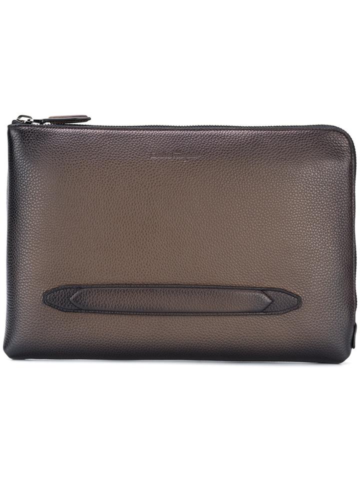 Salvatore Ferragamo Grained Pouch - Brown