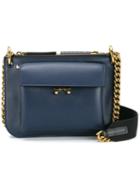 Marni 'pocket' Shoulder Bag, Women's, Blue, Leather/metal/cotton