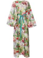 Scrambled Ego Printed Muslin Maxi Dress - Green