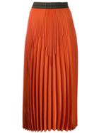 Luisa Cerano Pleated Midi Skirt - Orange