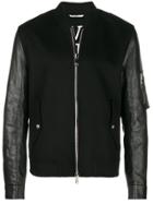 Valentino Contrast Sleeves Bomber Jacket - Black
