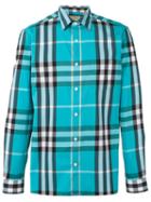 Burberry House Check Shirt, Men's, Size: Xl, Blue, Cotton/polyamide/spandex/elastane